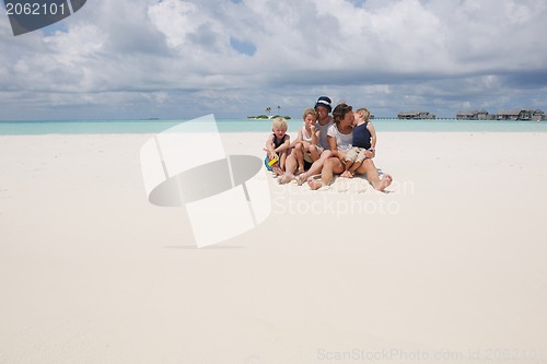 Image of happy family on vacation