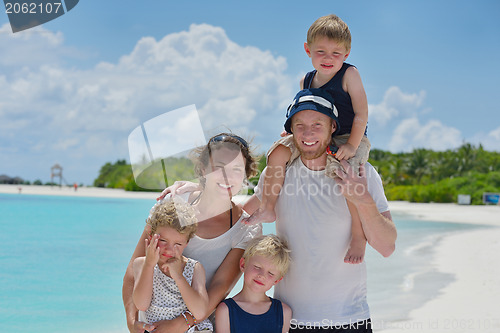 Image of happy family on vacation