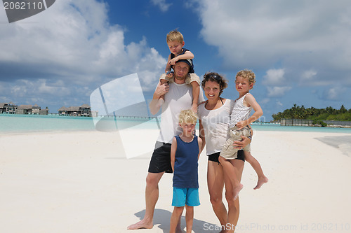 Image of happy family on vacation