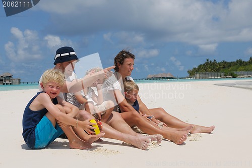Image of happy family on vacation