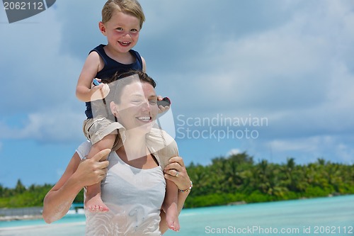 Image of happy family on vacation