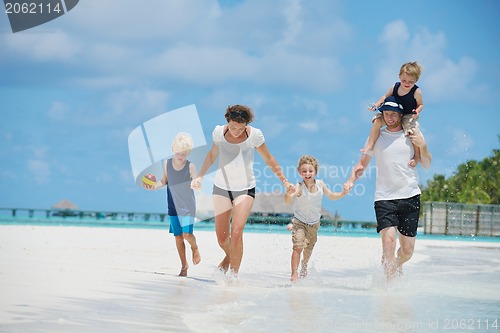 Image of happy family on vacation
