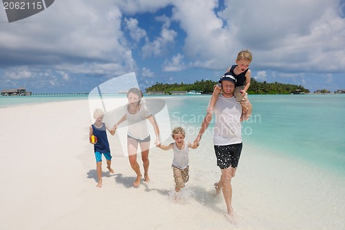 Image of happy family on vacation