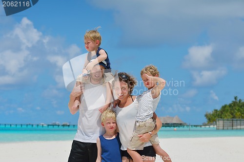 Image of happy family on vacation