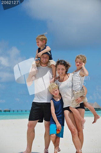 Image of happy family on vacation