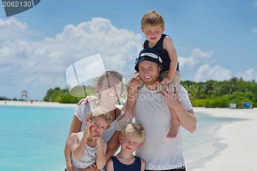 Image of happy family on vacation