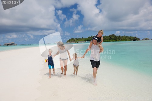 Image of happy family on vacation