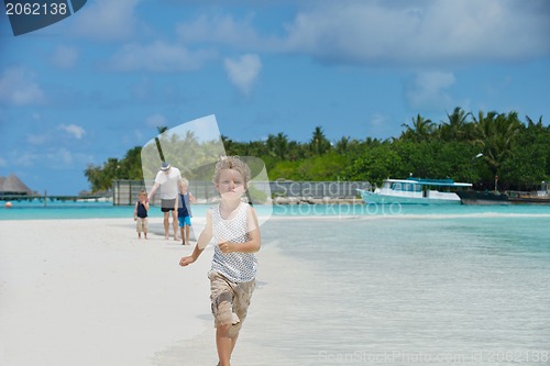Image of happy family on vacation