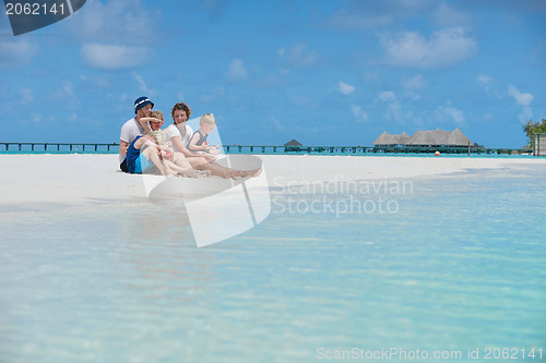 Image of happy family on vacation