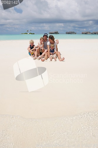 Image of happy family on vacation