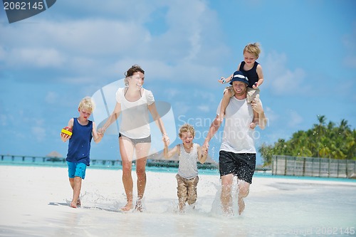 Image of happy family on vacation