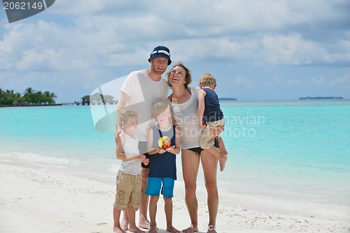 Image of happy family on vacation