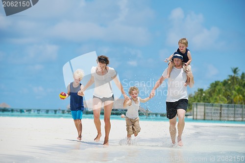 Image of happy family on vacation