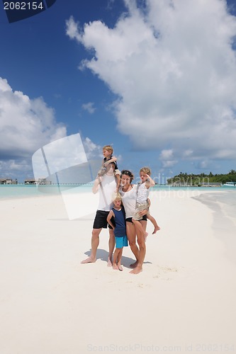 Image of happy family on vacation
