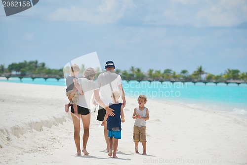 Image of happy family on vacation