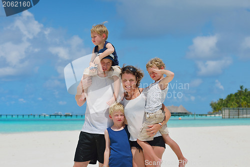 Image of happy family on vacation