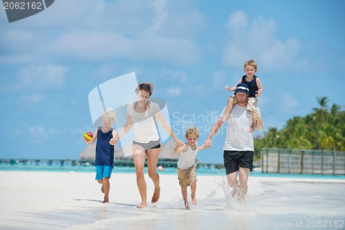 Image of happy family on vacation
