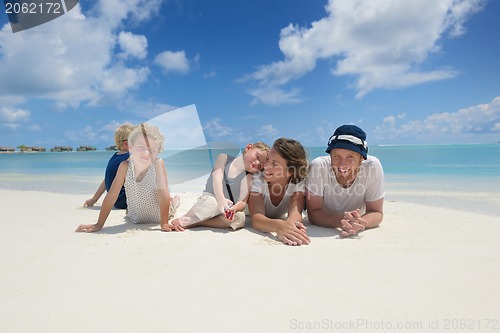 Image of happy family on vacation