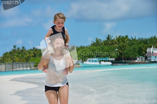 Image of happy family on vacation