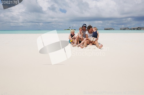 Image of happy family on vacation