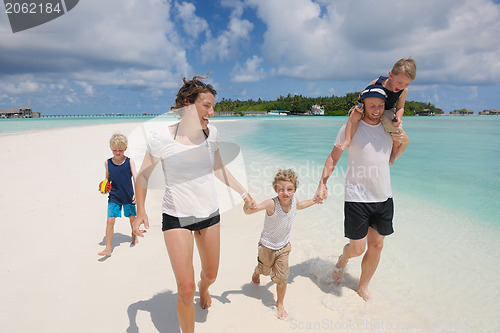 Image of happy family on vacation