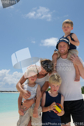 Image of happy family on vacation