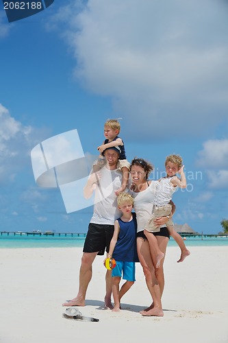 Image of happy family on vacation