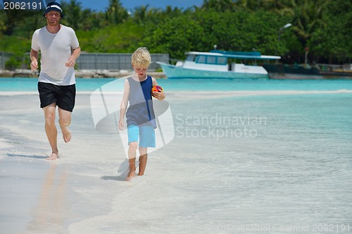 Image of happy family on vacation