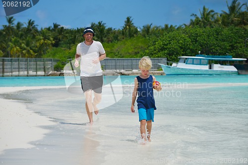 Image of happy family on vacation