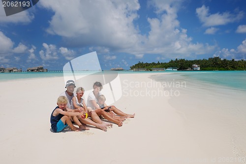 Image of happy family on vacation