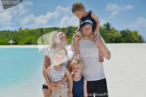 Image of happy family on vacation