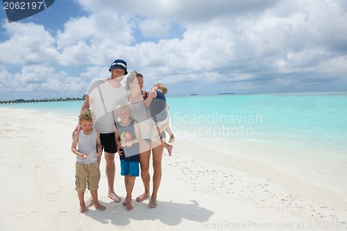 Image of happy family on vacation