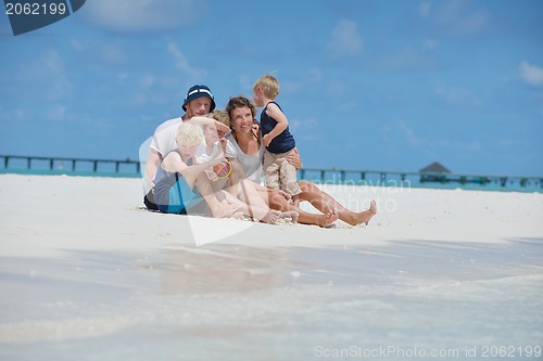 Image of happy family on vacation