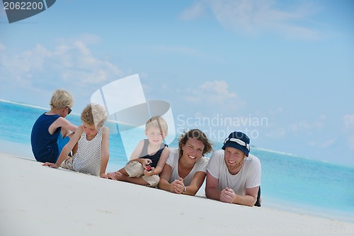 Image of happy family on vacation