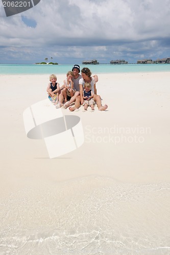 Image of happy family on vacation