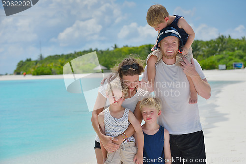 Image of happy family on vacation
