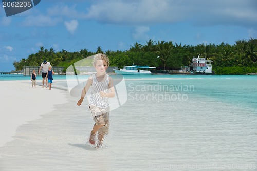 Image of happy family on vacation