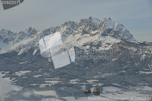 Image of Ski lift gondola in Alps