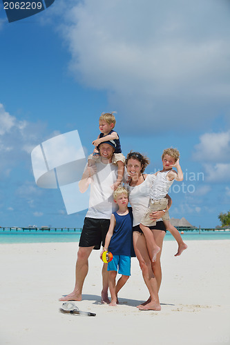 Image of happy family on vacation