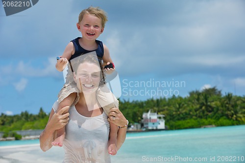 Image of happy family on vacation