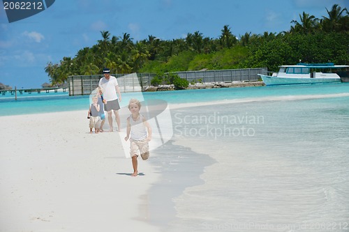 Image of happy family on vacation