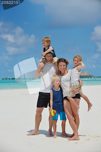 Image of happy family on vacation