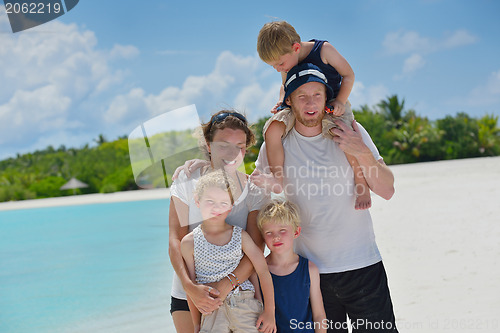 Image of happy family on vacation