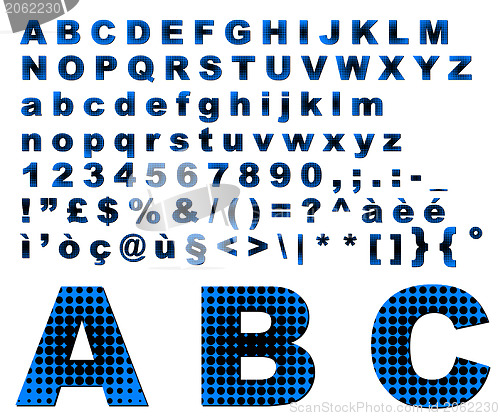 Image of Dots fantasy alphabet - blue