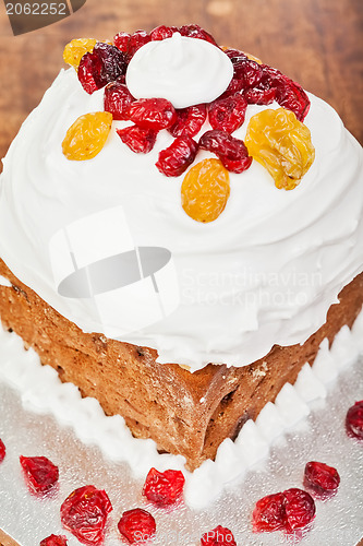 Image of Christmas decorated cake closeup