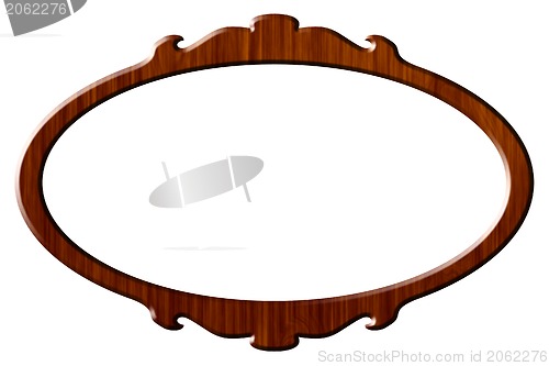 Image of Wood portrait round frame