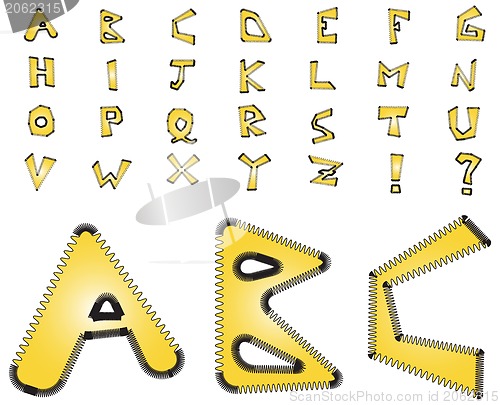 Image of Electric zig zag alphabet - yellow