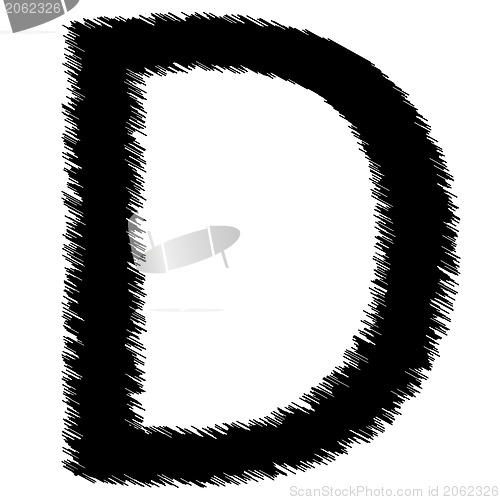 Image of Scribble alphabet letter - D