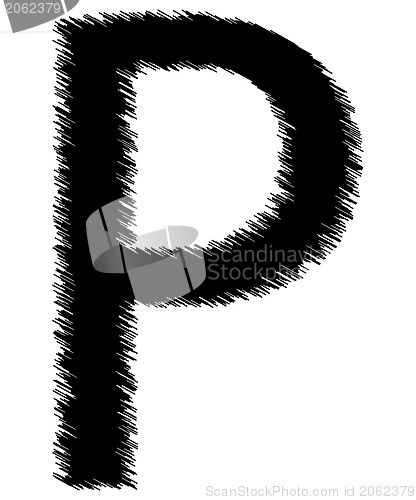 Image of Scribble alphabet letter - P