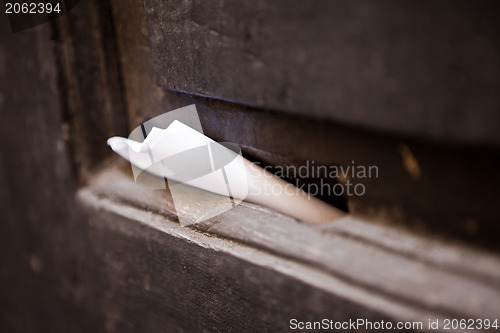 Image of Letter in old mail slot